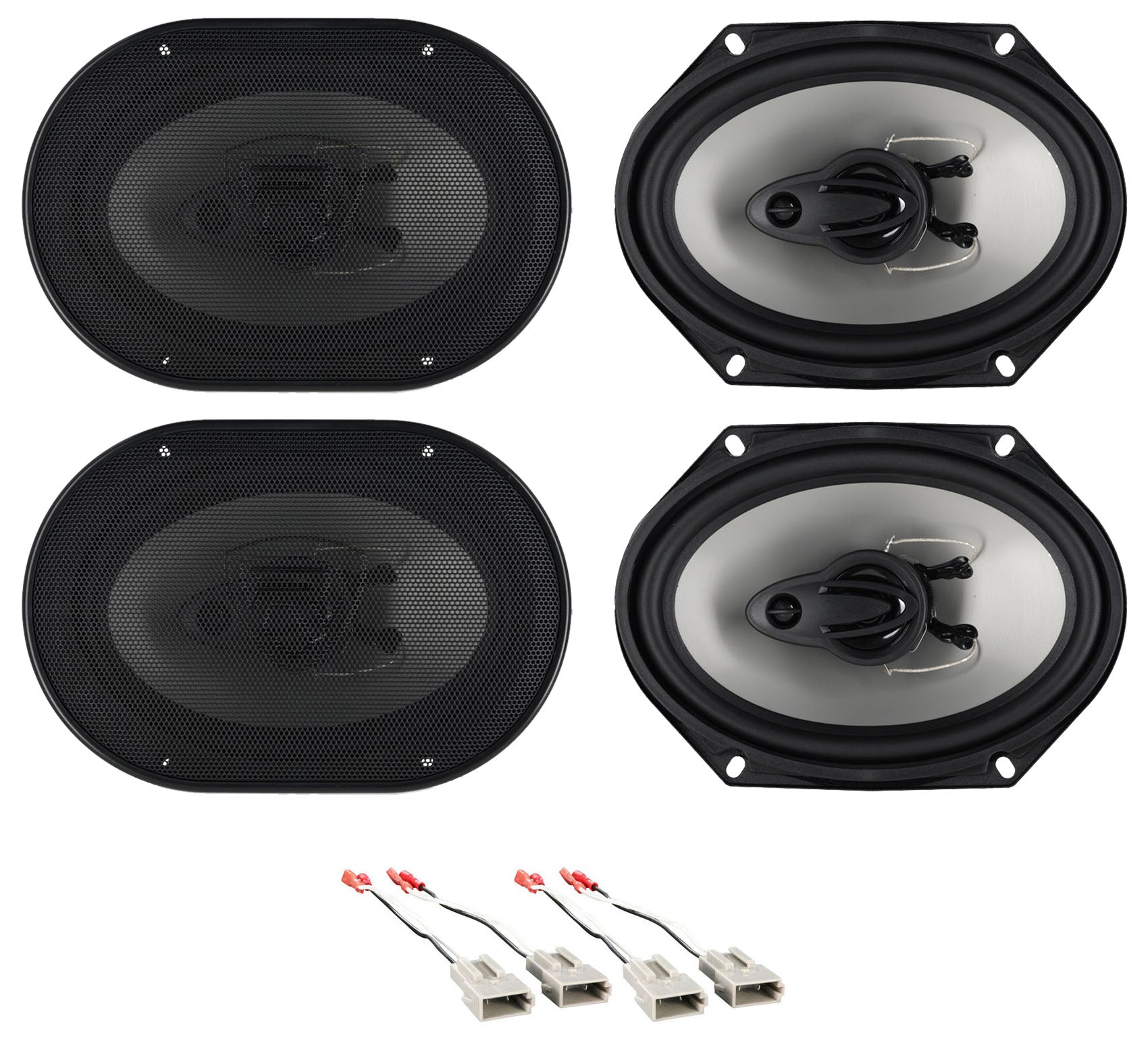 RV68.3A 6x8" Speakers 2-Pack + Ford Harness Bundle