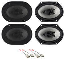 RV68.3A 6x8 Car Speakers 4-Pack + Ford Speaker Harness Bundle