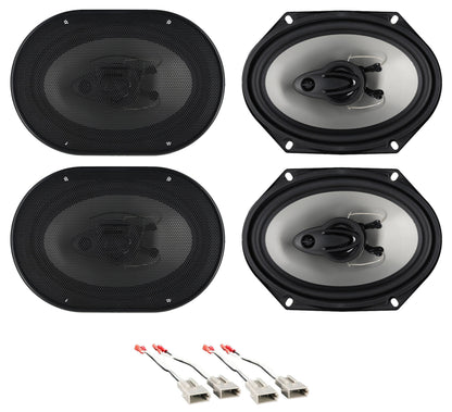 RV68.3A 6x8 Car Speakers 4-Pack + Ford Speaker Harness Bundle