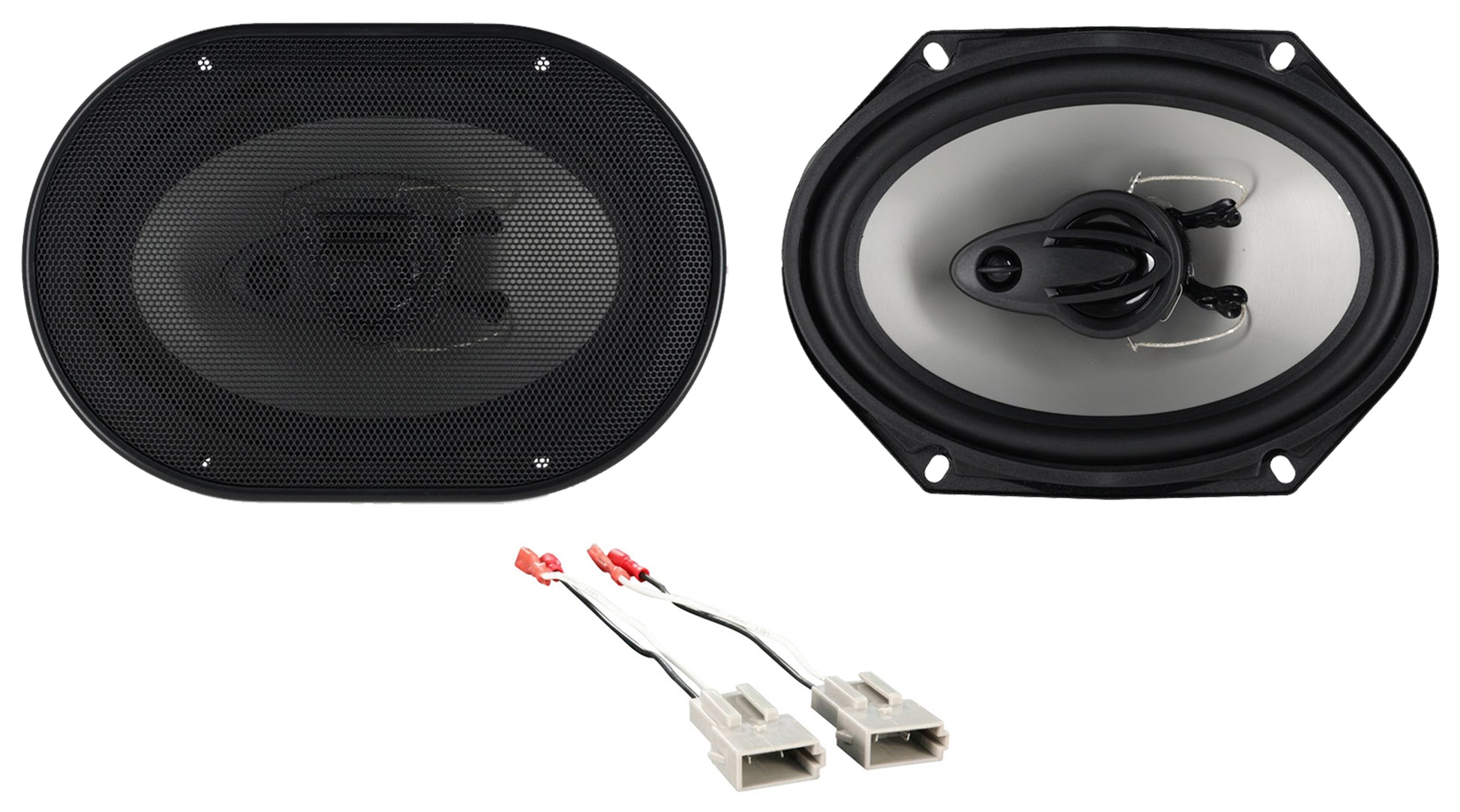 RV68.3A 6x8 Car Speakers + Ford Speaker Harness Bundle