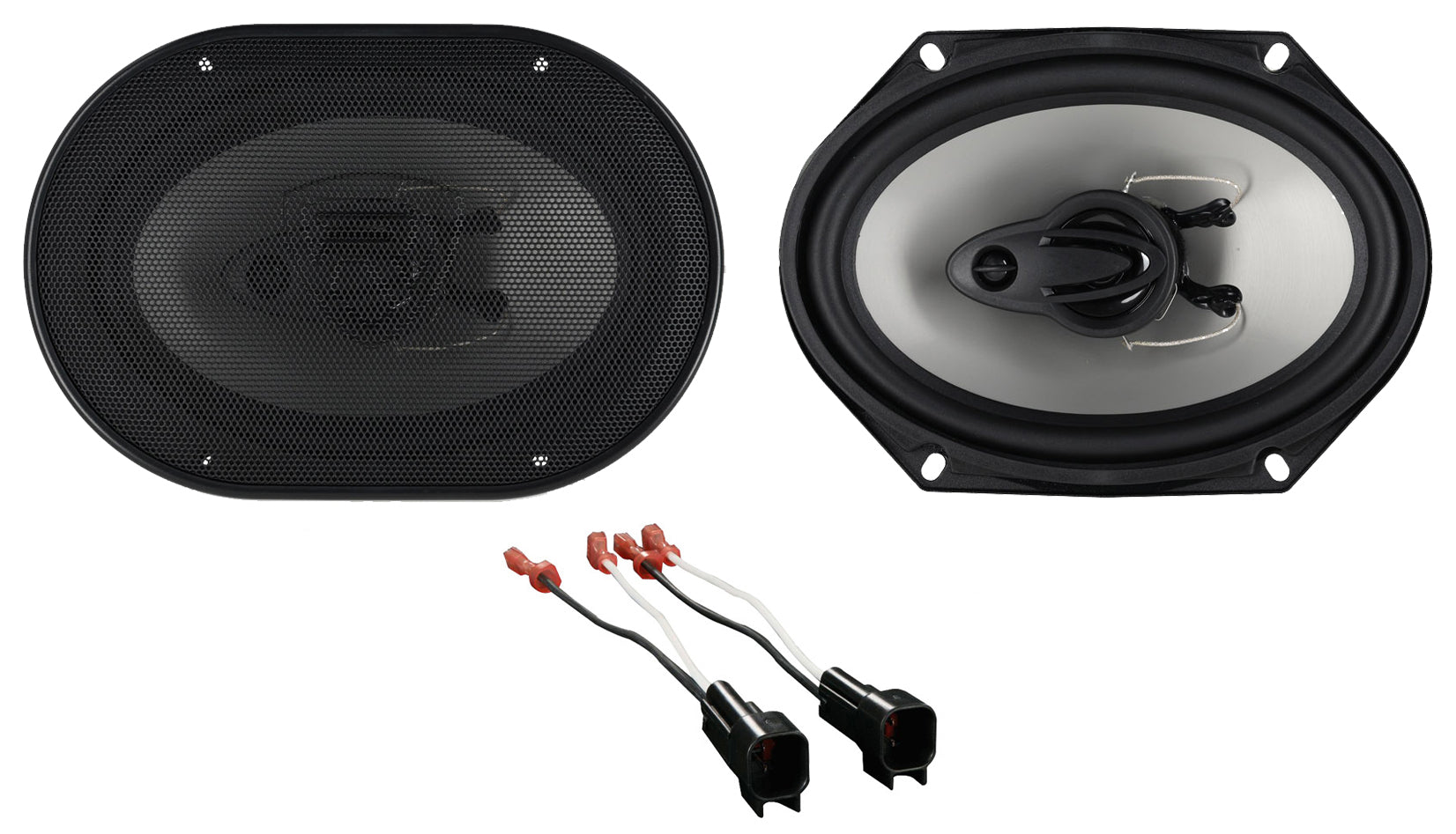 RV68.3A 6x8 Car Speakers 2-Pack + Ford Speaker Harness Bundle