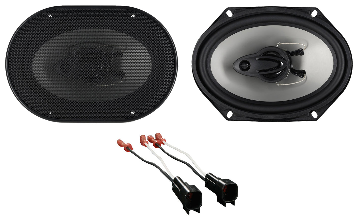 RV68.3A 6x8 Car Speakers 2-Pack + Ford Speaker Harness Bundle