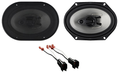 RV68.3A 6x8 Car Speakers 2-Pack + Ford Speaker Harness Bundle