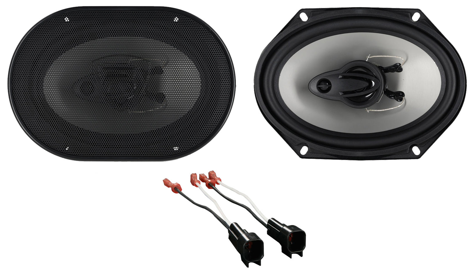 RV68.3A 6x8 Car Speakers 2-Pack + Ford Speaker Harness Bundle