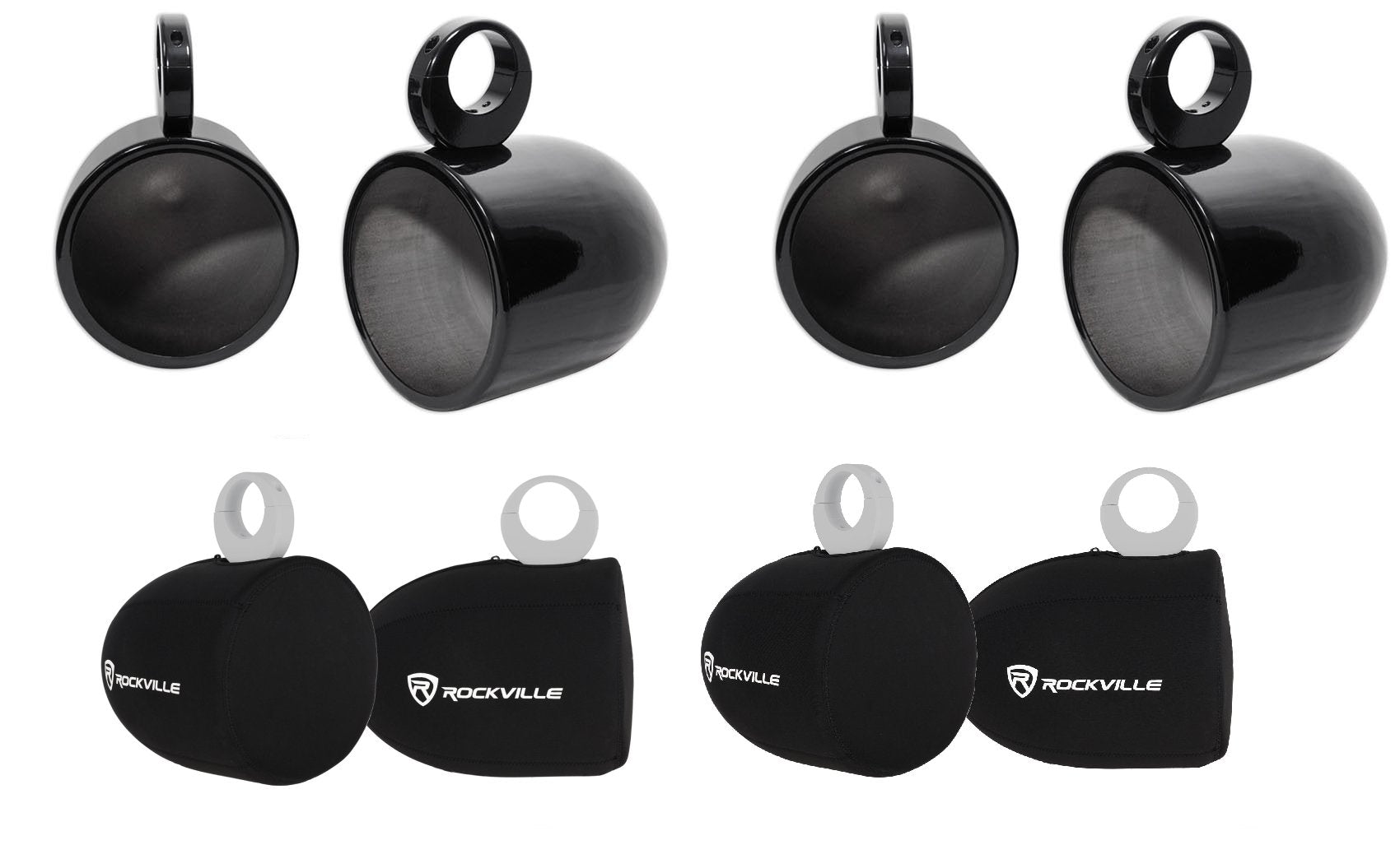 MAC90B 8" Black Speaker Pods 2-Pack + RWBC90 Covers Bundle