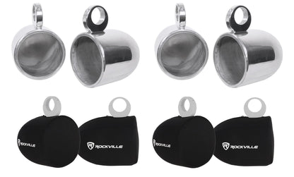 MAC90S 8" Silver Speaker Pods 2-Pack + RWBC90 Covers Bundle