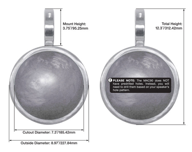 MAC90S 8" Silver Speaker Pods 2-Pack + RWBC90 Covers Bundle