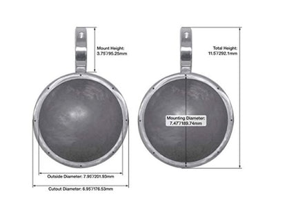 MAC90S 8" Silver Speaker Pods 2-Pack + RWBC90 Covers Bundle