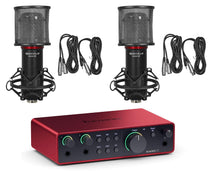 Focusrite Scarlett 2i2 4th Gen USB Recording Audio Interface+(2) Microphones