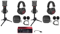 2-Person Podcast Podcasting Recording Bundle w/Scarlett 4i4 4th Gen Interface