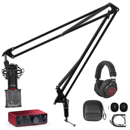 1-Person Podcast Podcasting Recording Kit w/Scarlett Solo 4th Gen Interface+Boom