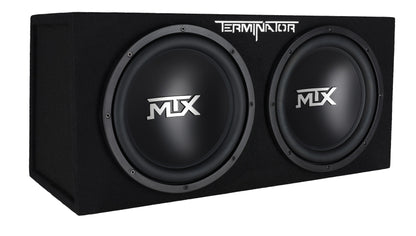 MTX Terminator Dual 12 Subwoofer System + Rockville RWK81 & RXC2D Bundle