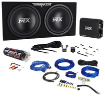 MTX Terminator Dual 12 Subwoofer System + Rockville RWK81 & RXC2D Bundle