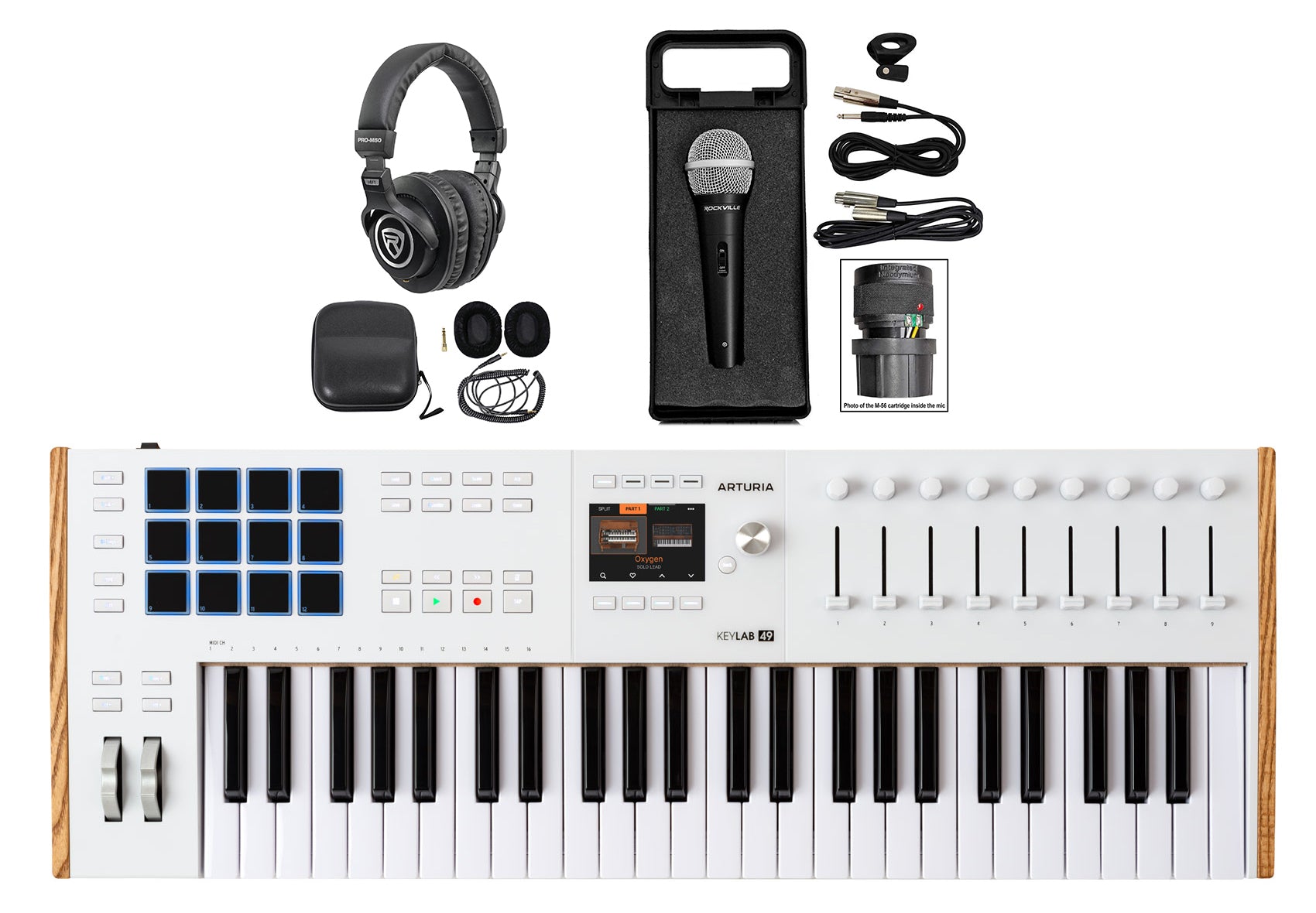 KEYLAB Mk3 49 WHITE+PRO-M50+RMC-XLR