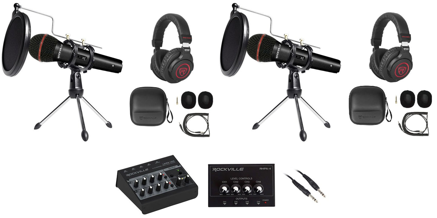 Line8 USB 2-Person Podcast Podcasting Recording Kit