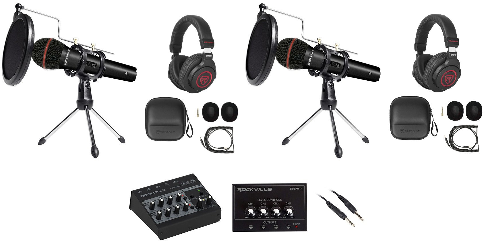 Line8 USB 2-Person Podcast Podcasting Recording Kit