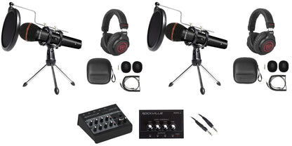 Line8 USB 2-Person Podcast Podcasting Recording Kit