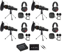 Line8 USB 4-Person Podcast Podcasting Recording Kit
