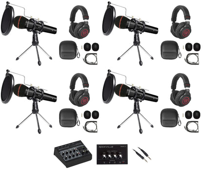 Line8 USB 4-Person Podcast Podcasting Recording Kit