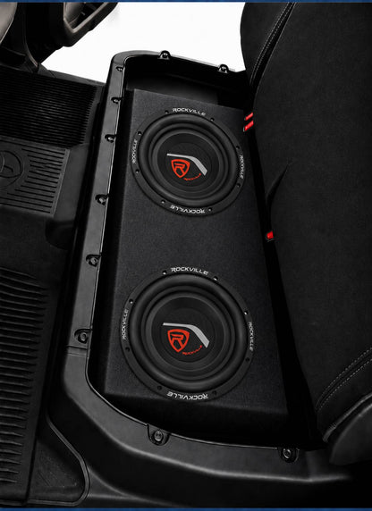 W10T4 10" 2-Ohm Shallow Subs 2-Pack + Dual 10" Toyota Tundra CrewMax Box Bundle