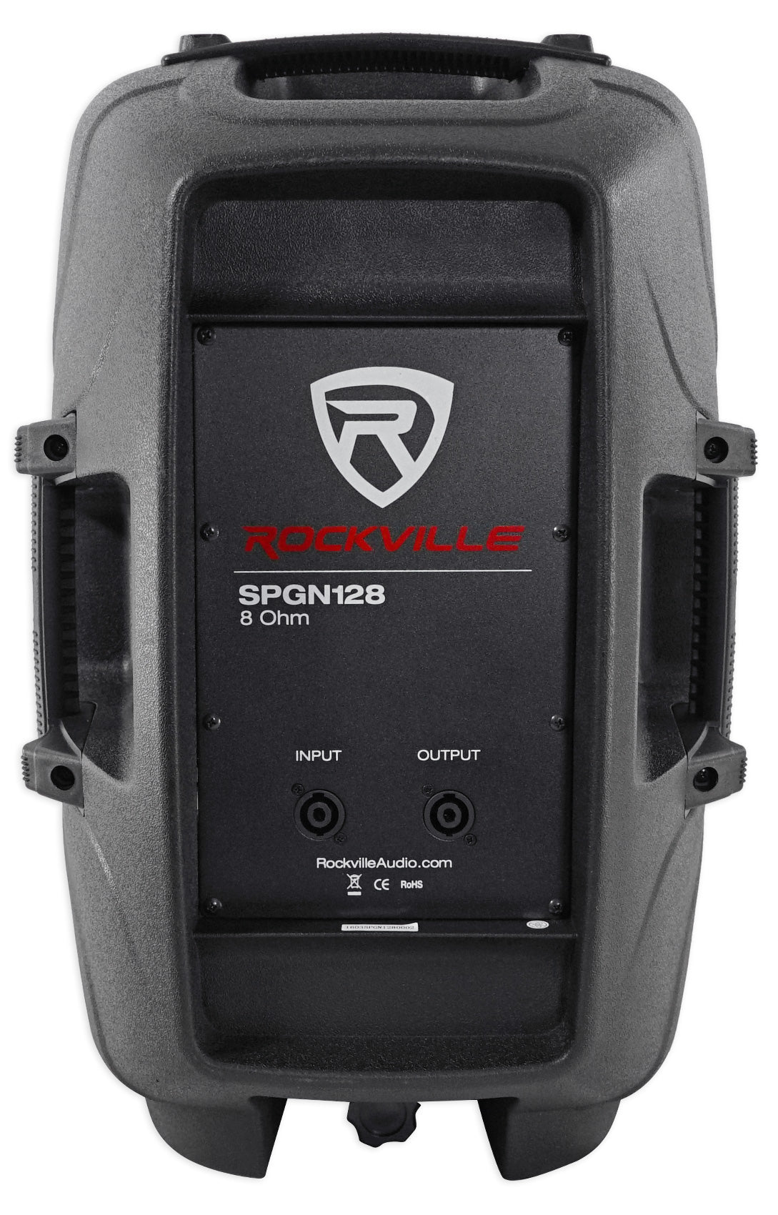 (2) Rockville SPGN128 12" 2400w DJ PA Speakers+Amp+(4) Mics+Stands+Cables+Bag