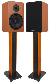 RockShelf 68C Wood 2-Pack + RHTSC 36" Speaker Stands Bundle
