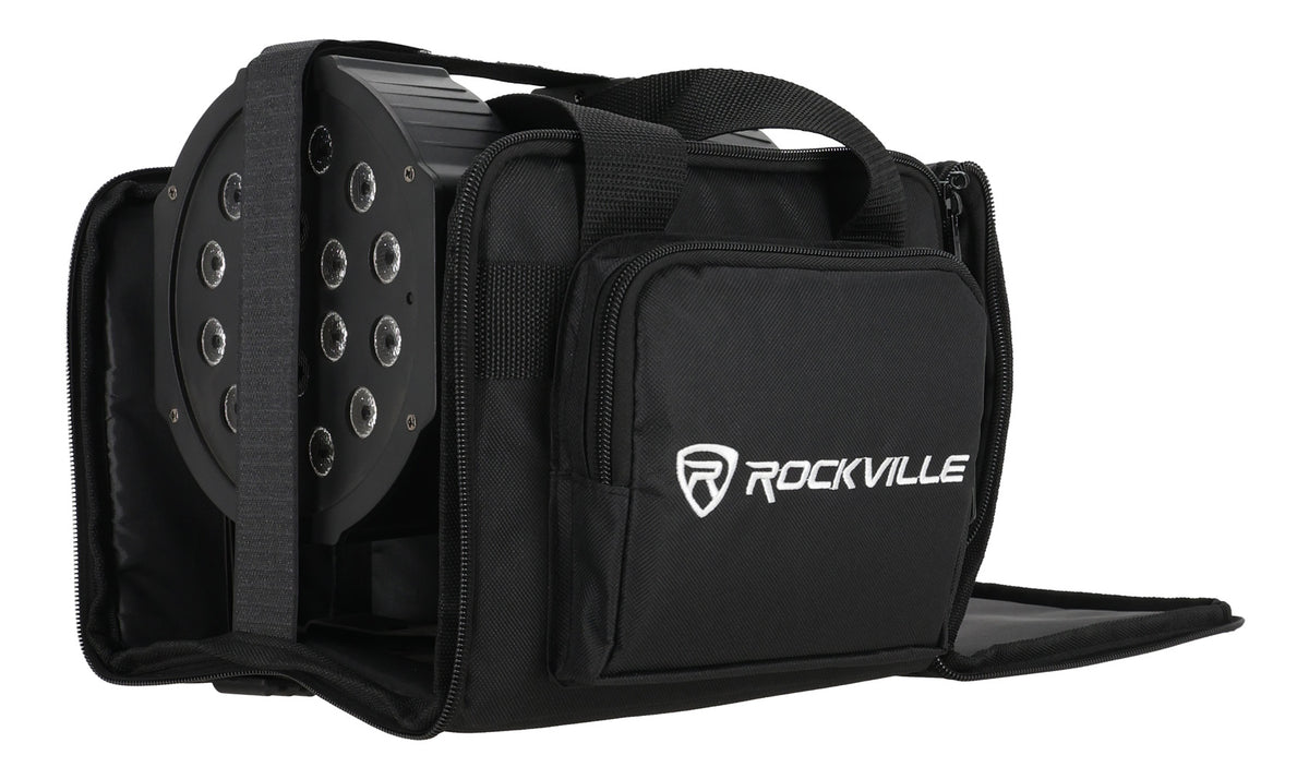 Rockville RLB90 v3 Universal Travel Bag Fits 2x Par Lights+Controller+Cables