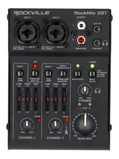 Rockville 2-Person Podcast Podcasting Recording Kit w/Mics+Stands+Headphones
