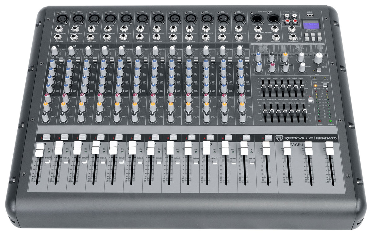 RSG15 15" 8-Ohm Speakers 2-Pack + RPM1470 Powered Mixer Bundle