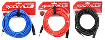 XLR Male to 1/4" TRS Cable 3-Pack + Color-Coded Balanced Cables Bundle