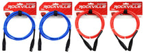REAN XLR 6' Cables 4-Pack (Red/Blue) Bundle