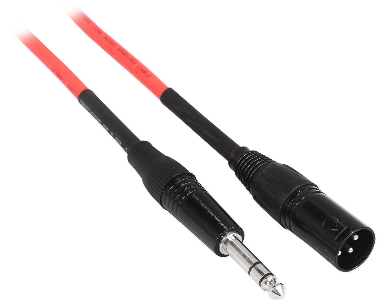 REAN XLR Male to 1/4" TRS 10' Cables (Red/Blue) Bundle