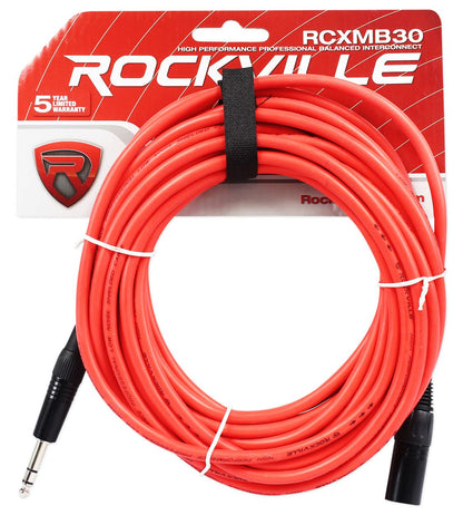 XLR Male to 1/4" TRS Cable 4-Pack + Color-Coded Balanced Cables Bundle
