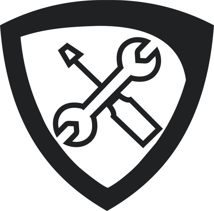 Icon of a tools inside of a shield